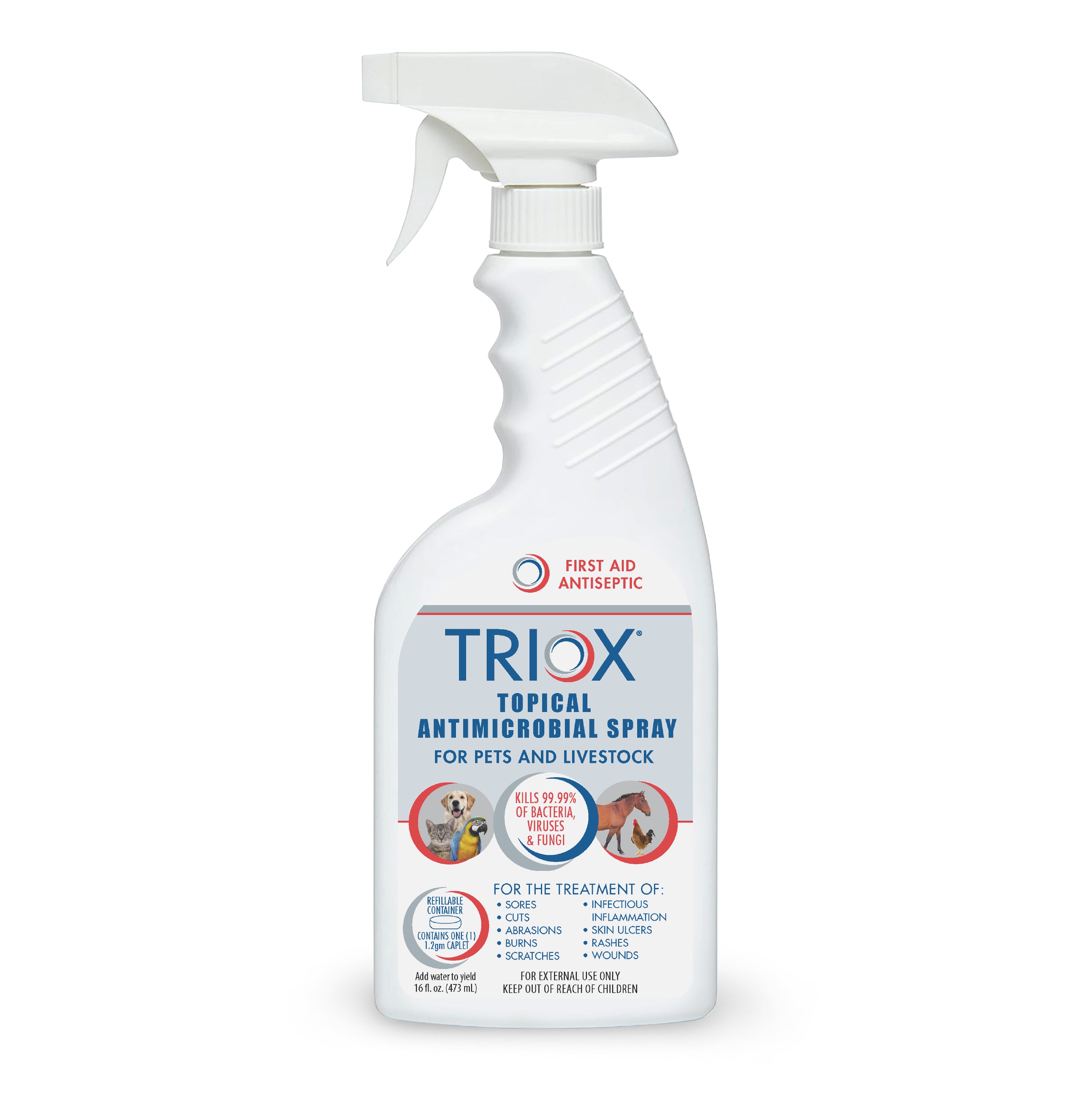 TRIOX - Topical Antimicrobial Spray for Pets & Livestock 16 fl oz.
