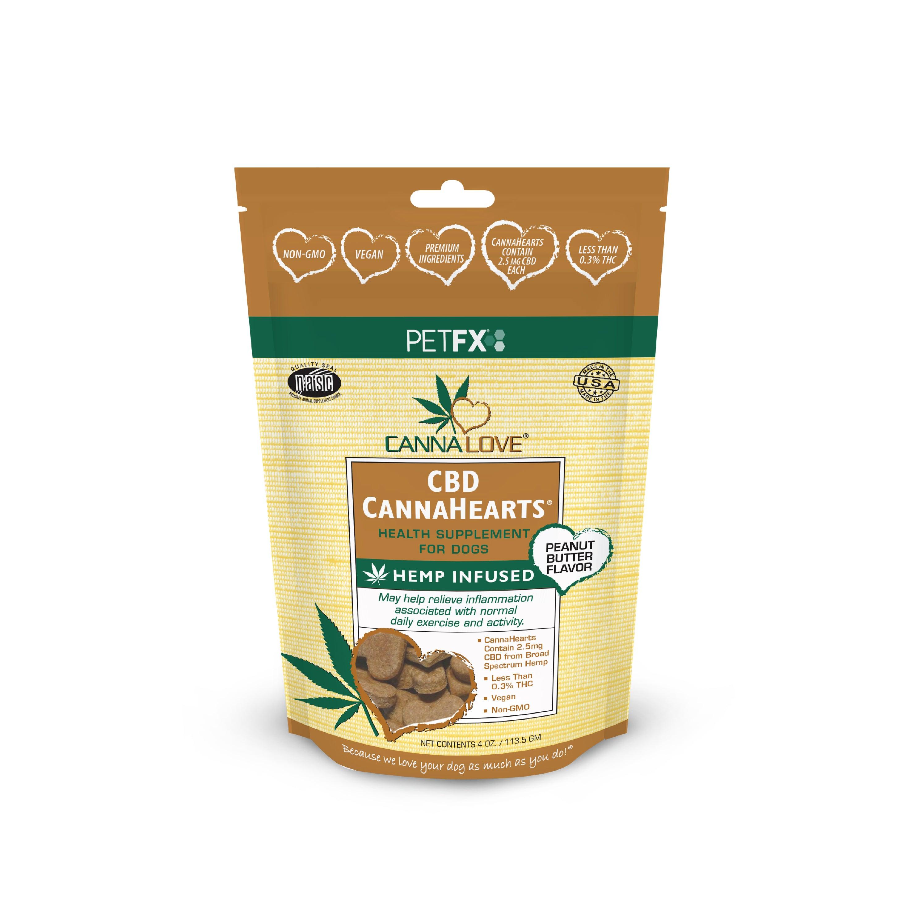 CBD CannaHearts® Peanut Butter Flavor - Pet-FX