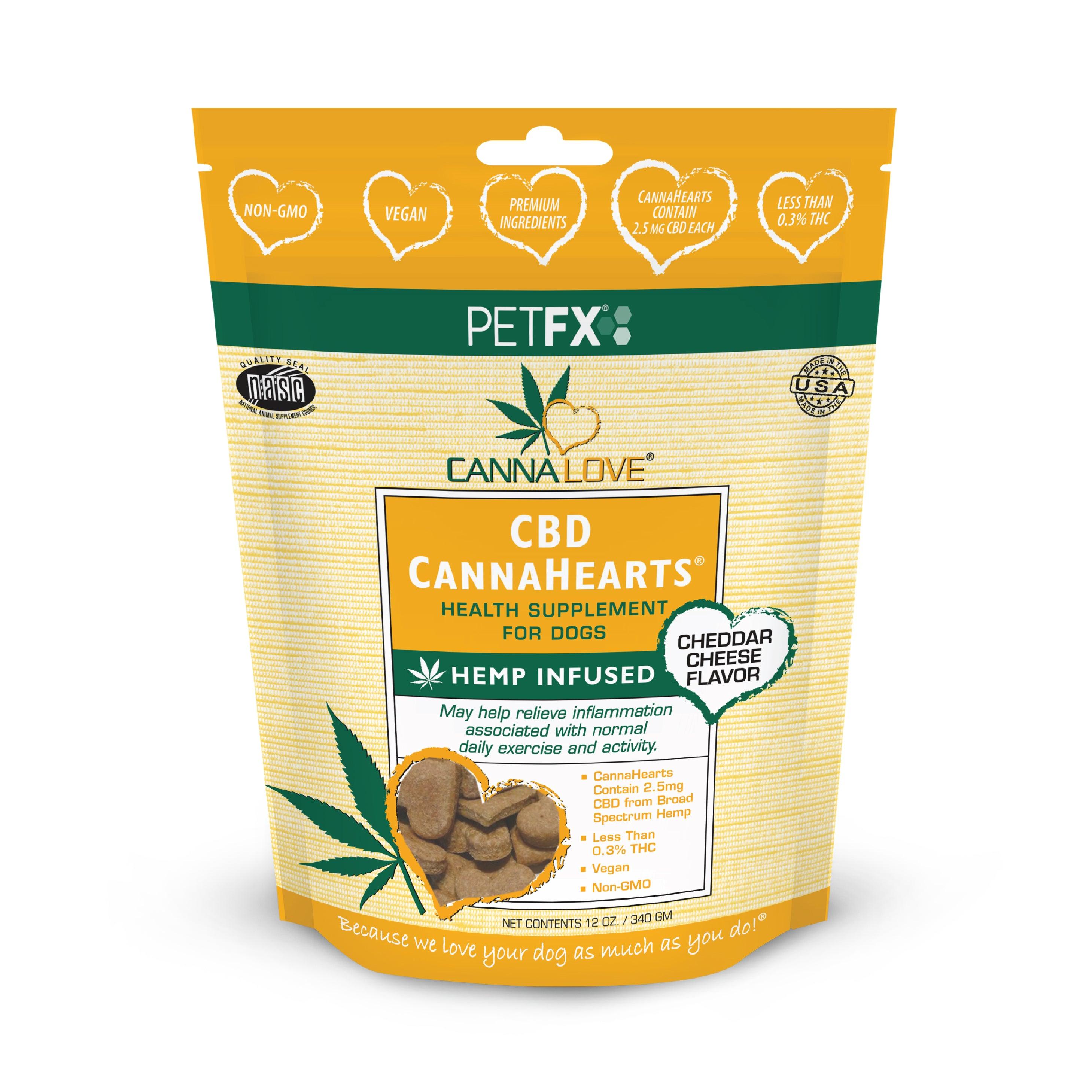 CBD CannaHearts® Cheddar Flavor - Pet-FX