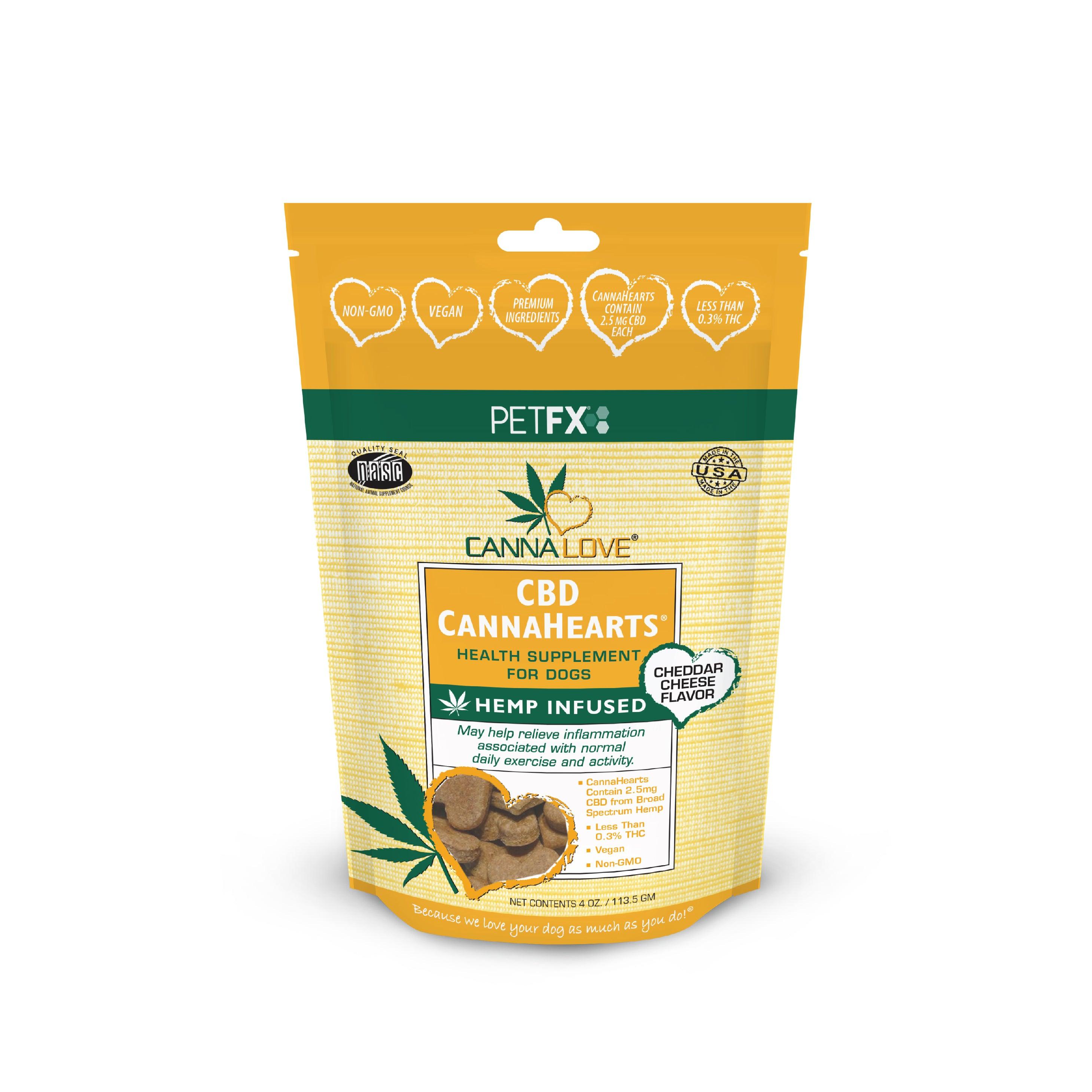 CBD CannaHearts® Cheddar Flavor - Pet-FX