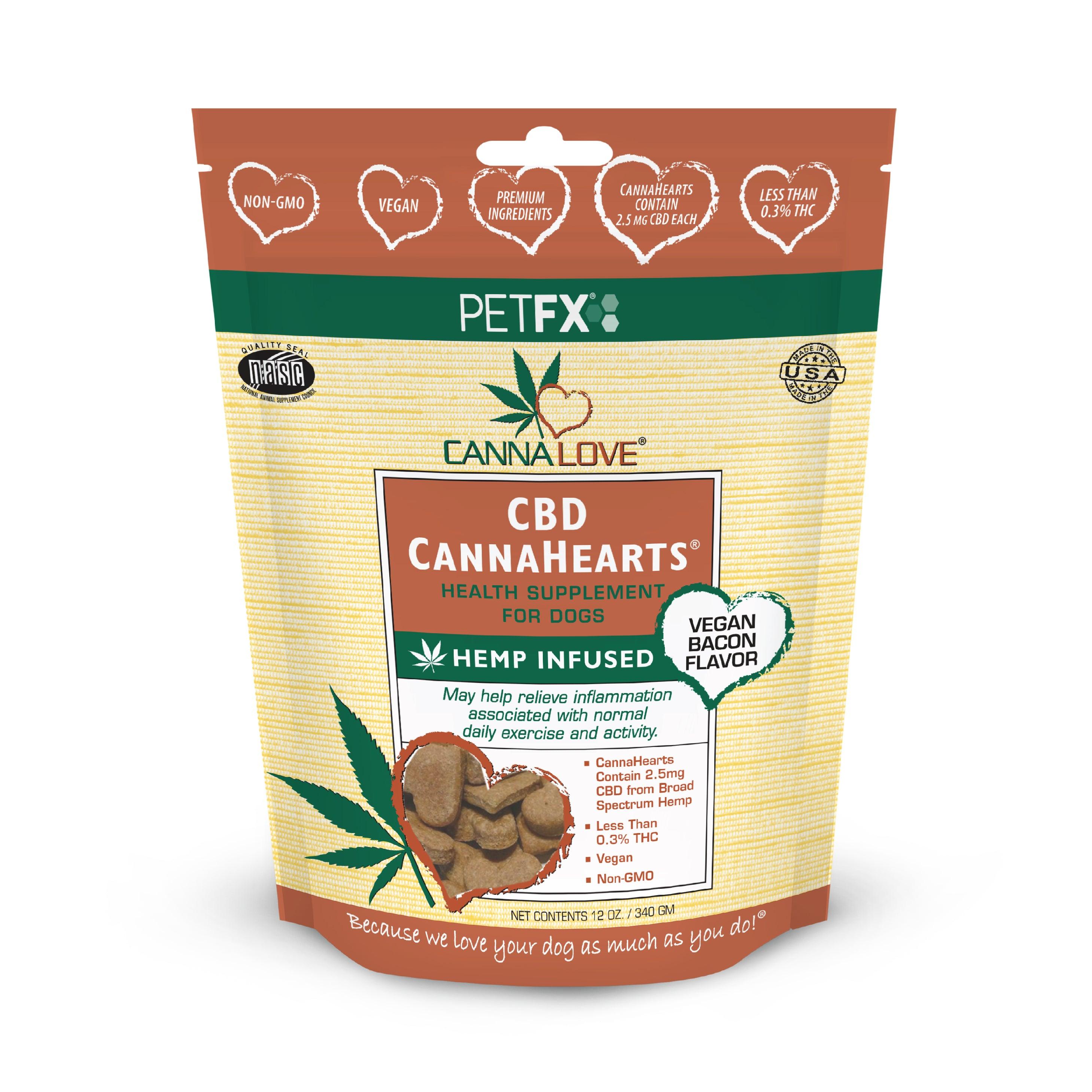 CBD CannaHearts® Vegan Bacon Flavor - Pet-FX