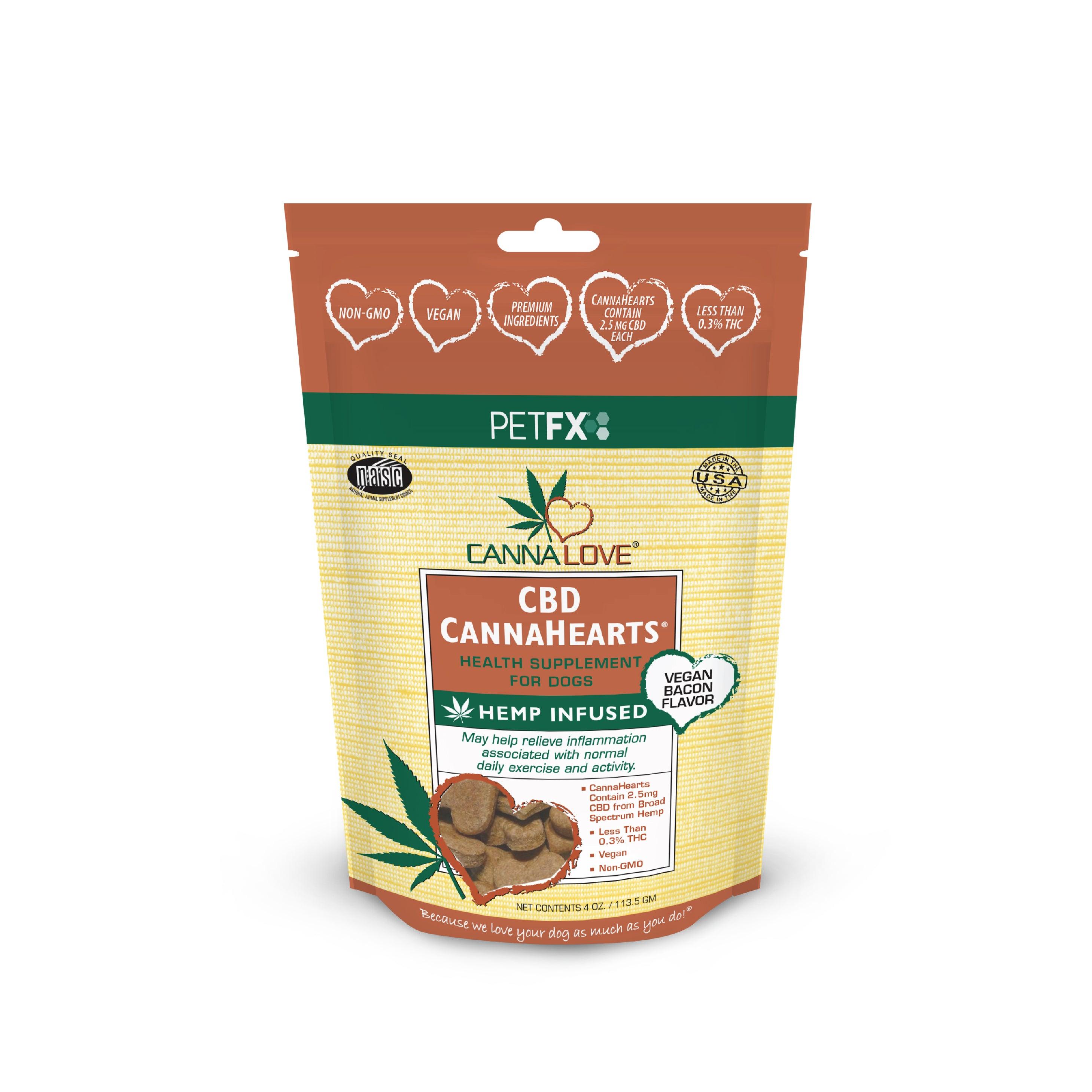 CBD CannaHearts® Vegan Bacon Flavor - Pet-FX